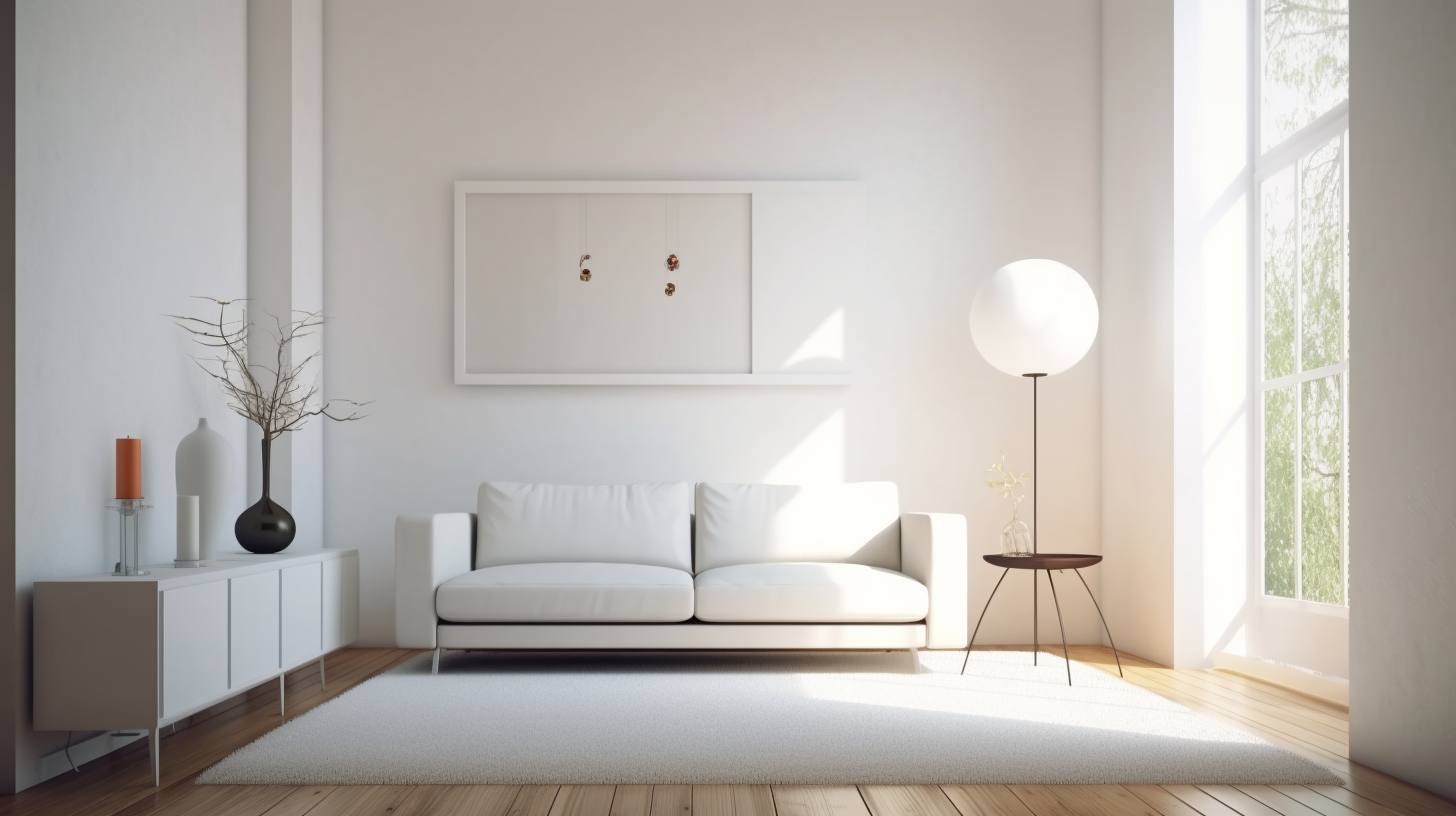Minimalist furniture in a clearly lit room